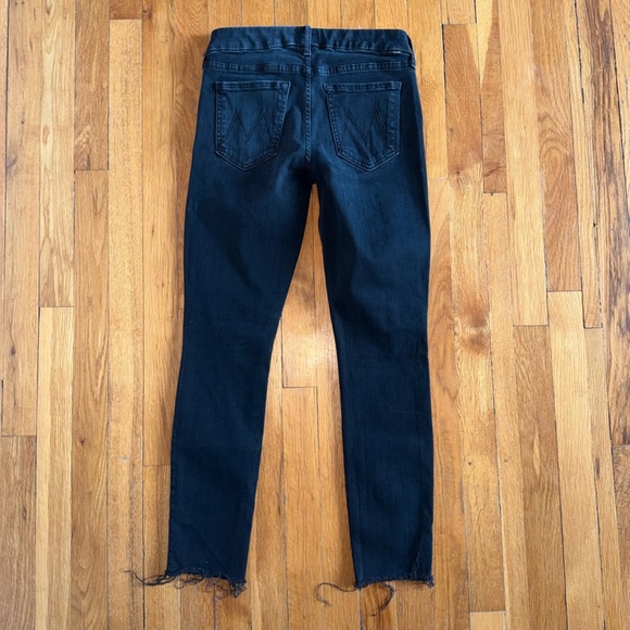 MOTHER Denim Jeans Looker Ankle Fray Black Wash size 26 - Picture 3 of 7